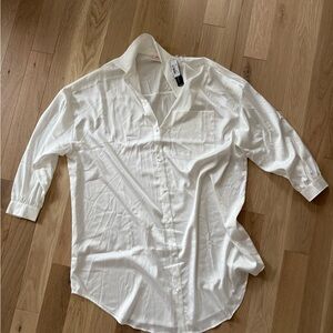 La Vie En Rose Sleek White Dress Shirt